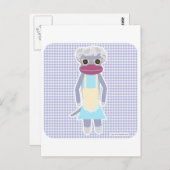 Granny Sock Monkey Briefkaart (Voorkant / Achterkant)