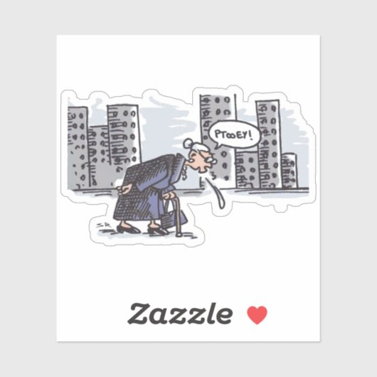 Granny Spitting! autocollant de contour (Feuille)