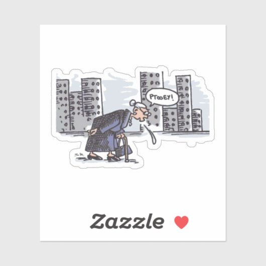 Granny Spitting! autocollant de contour (Feuille)