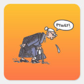 Granny Spitting, kleine vierkante stickers (Voorkant)