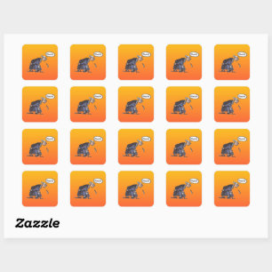 Granny Spitting, kleine vierkante stickers