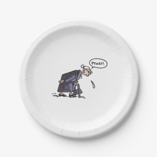 Granny Spitting paper borden Papieren Bordje (Voorkant)