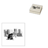 Granny Spitting, rubberen stempel niet aan handvat (Gestempeld)