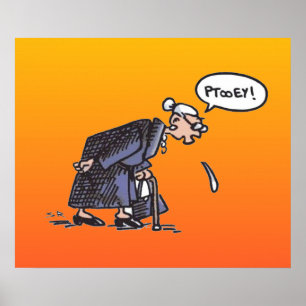 Granny Spitting! waarde mat poster