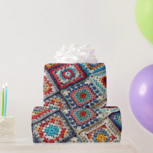 Granny Square gehaakte quilt Cadeaupapier