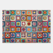 Granny Square gehaakte quilt Inpakpapier Vel (Voorkant 3)