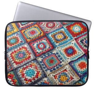 Granny Square gehaakte quilt Laptop Sleeve