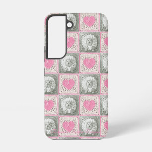 Granny Square Quilt met harten en schapen Samsung Galaxy Hoesje