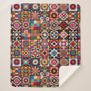 Granny Squares Haak Patroon Deken Print