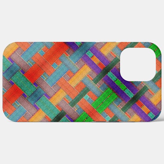 Granny's gekruiste roodachtige strips met geweven  Case-Mate iPhone case (Achterkant (horizontaal))
