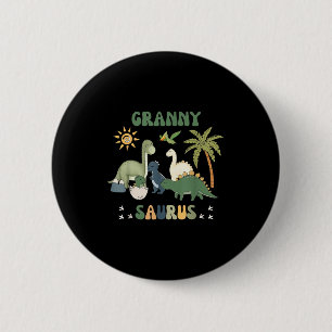 Grannysaurus T Rex Dinosaur Oma Saurus Familie M Ronde Button 5,7 Cm