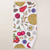 Granola, muesli seamless pattern. Oat flakes hand (Serviette de bain)