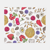 Granola, muesli seamless pattern. Oat flakes hand Fleece Deken (Voorkant (Horizontaal))