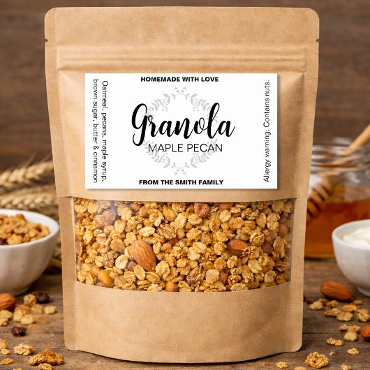 Granola (ou votre formulation) Étiquette Maison Gr