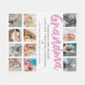 Granparent Grandma Photo & Quote Fleece Deken (Voorkant (Horizontaal))