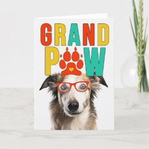 GranPAW Borzoi Hond Grappige Grootouders Dag Feestdagen Kaart