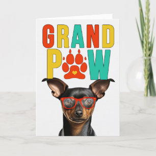 GranPAW Min Pin Dog Grappige Grootouders Dag Feestdagen Kaart