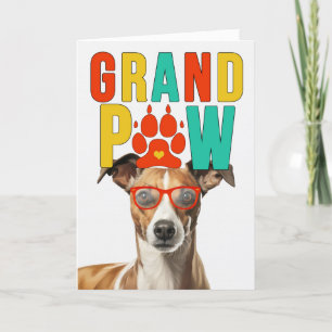 GranPAW Whippet Hond Grappige Grootouders Dag Feestdagen Kaart