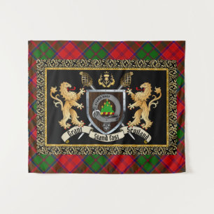 Grant Clan Badge & Motto w/Lions Wandkleed
