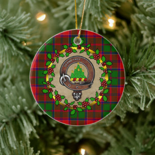 Grant Clan Badge & Tartan Persoonlijke mas Keramisch Ornament