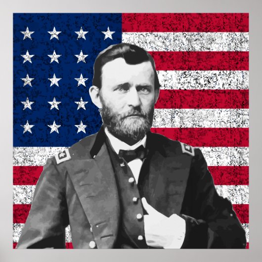 Grant en de Amerikaanse vlag Poster (Voorkant)