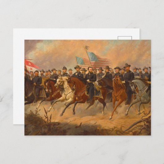 Grant en zijn generaals van Ole Peter Hansen Balli Briefkaart (Voorkant / Achterkant)