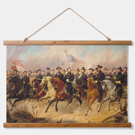 Grant en Zijn Generals Tapestry Hangend Wandkleed (Voorkant)