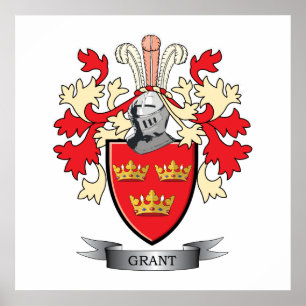 Grant Family Crest Coat of Arms Poster