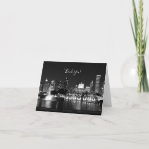 Grant Park Chicago Grayscale Carte de remerciement