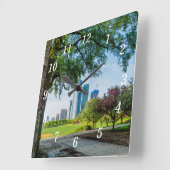 Grant Park Matin Walk Horloge murale (Angle)
