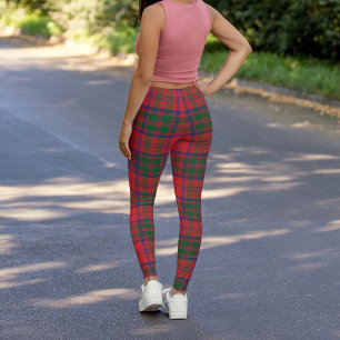 Grant Pset Scottish Clan Tartan Red Green Blue Leggings