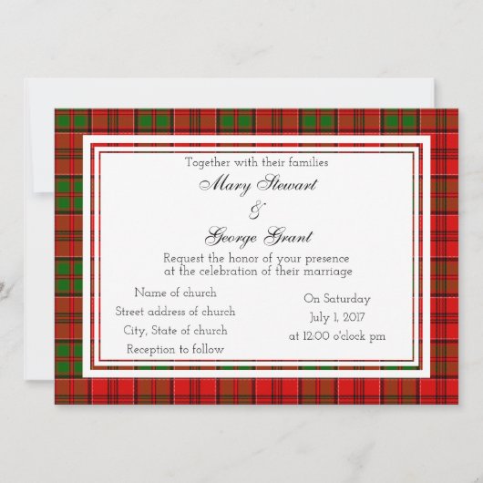 Grant Scottish Faire-part de mariage (Devant)