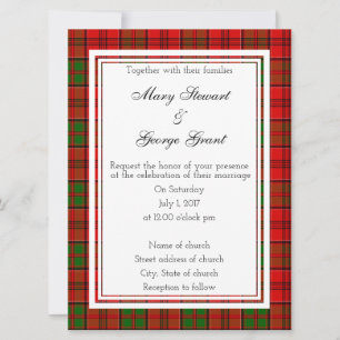 Grant Scottish Wedding Invitation Kaart