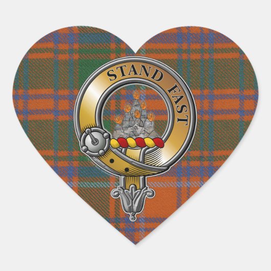 Grant Tartan & Badge Hart Sticker (Voorkant)