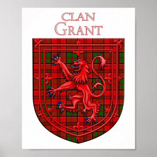 Grant Tartan Scottish Play Lion Rampant Poster (Voorkant)