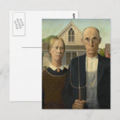 Grant Wood - Amerikaans Gothic Briefkaart (Voorkant / Achterkant)