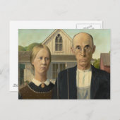 Grant Wood - Amerikaans Gothic Briefkaart (Voorkant / Achterkant)