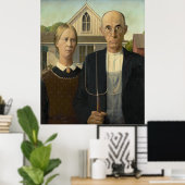 Grant Wood - Amerikaans Gothic Poster (Thuiskantoor)