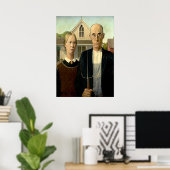 Grant Wood - Amerikaans Gothic Poster (Thuiskantoor)