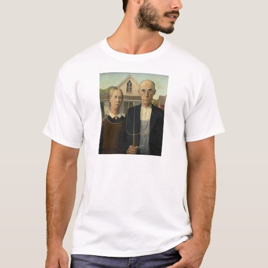 Grant Wood - Amerikaans Gothic T-shirt (Voorkant)