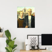 Grant Wood - Amerikaanse Gothic, Poster (Thuiskantoor)