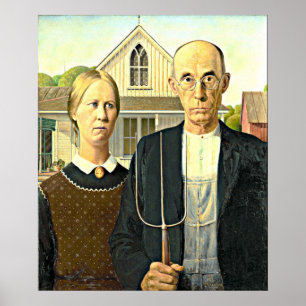 Grant Wood - Amerikaanse Gothic, Poster