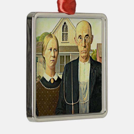 Grant Wood - Amerikaanse Gothische, beroemde Ameri Metalen Ornament (Rechts)