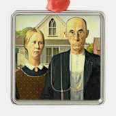 Grant Wood - Amerikaanse Gothische, beroemde Ameri Metalen Ornament (Voorkant)
