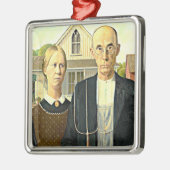 Grant Wood - Amerikaanse Gothische, beroemde Ameri Metalen Ornament (Links)