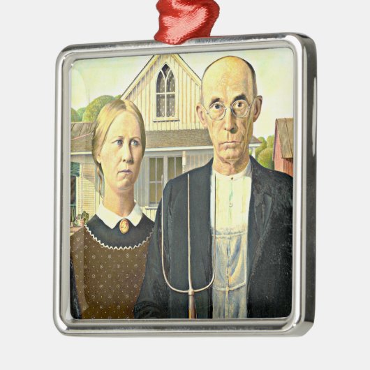 Grant Wood - Amerikaanse Gothische, beroemde Ameri Metalen Ornament (Links)