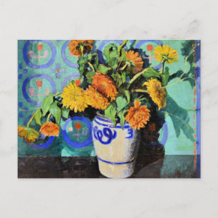 Grant Wood - Calendulas, bloemschilderij; Briefkaart