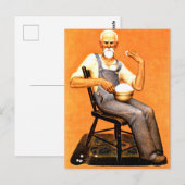 Grant Wood - opa die popcorn eet, Briefkaart (Voorkant / Achterkant)