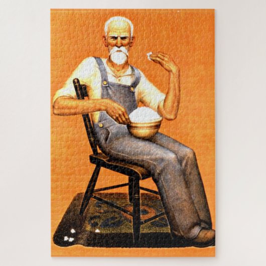 Grant Wood - Opa die popcorn eet Legpuzzel (Verticaal)