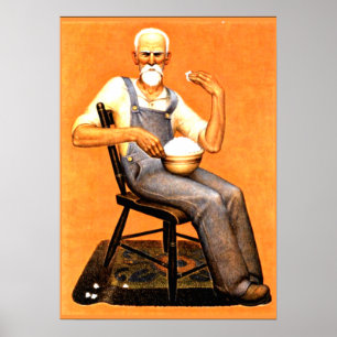 Grant Wood - Opa die popcorn eet Poster